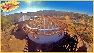 Reciprocal Roof Fascia | Framing Complete! | Underground Earth Bag Building | Weekly Peek Ep64