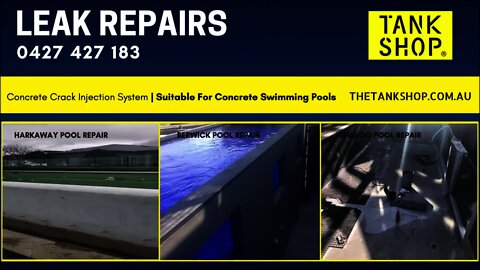 Concrete swimming pool - leaking concrete repair process - this video shows how to repair leaks.