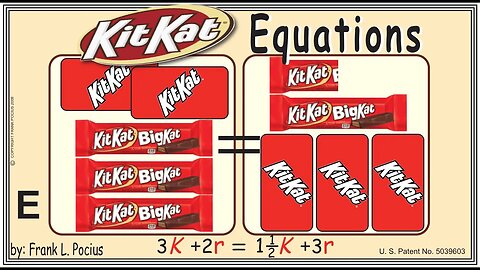 VISUAL KITKAT BIG 3K+2r=1.5K+3r EQUATION _ SOLVING BASIC EQUATIONS _ SOLVING BASIC WORD PROBLEMS