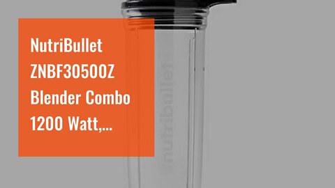 NutriBullet ZNBF30500Z Blender Combo 1200 Watt, 1200W, Dark Gray & 32 oz Cup with to-Go Lid, Cl...