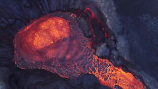 Lucky drone footage captures exact moment volcano erupts