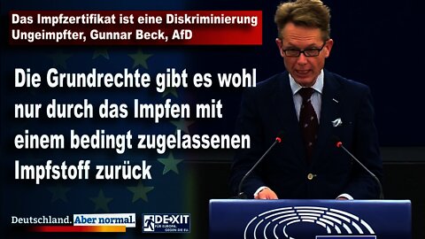 Das Impfzertifikat ist eine Diskriminierung Ungeimpfter, Gunnar Beck, AfD