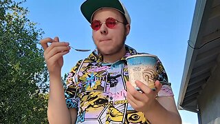 trying Little Debbie zebra cake ice cream