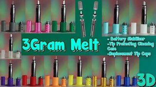 3Gram Melt Heated Dab Tool 3D Printed Battery Stabilizers, Tip Cap Replacements & Cleaning Case!
