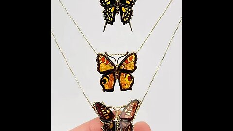 BALTIC AMBER BUTTERFLY NECKLACE - (14 GOLD - YOU CHOOSE)