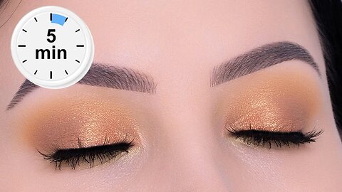 5 MINUTE Easy Warm Bronze Eye Makeup Tutorial