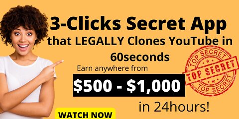 3-Click Secret App Legally Clones “Youtube” & Hosts On Any Domain Or Websites In 60 Seconds FLAT!