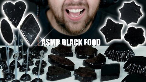 ASMR BLACK FOOD PARTY | EATING SOUND (NO TALKING) 🎧 BEST SOUND