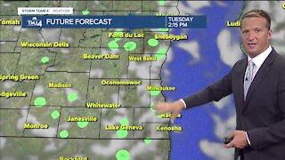 Mostly cloudy skies, stray showers possible for Monday