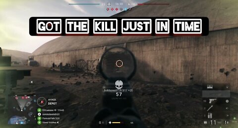 Got the kill just in time — Battlefield 5