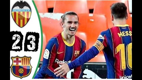 Valencia Vs Barcelona 2-3 Extended Highlights and All Goals!!