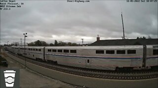 EB Cailfornia Zephyr 6 with 2 New Siemens ALC 42s in Mount Pleasant, IA on November 5, 2022