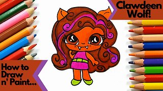 Step-by-step guide to drawing and painting Clawdeen Wolf from Monster High