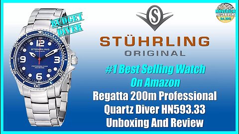 #1 Watch On Amazon | Stuhrling Original 200m Professional Quartz Diver HN593.33 Unbox & Review