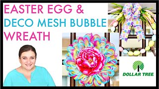 EASY DECO MESH BUBBLE WREATH FOR BEGINNERS DOLLAR TREE SPRING EASTER EGG DIY NADIAS WREATH WEDNESDAY