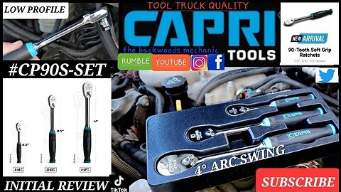 Capri Tool 90 Tooth 3PC Soft Grip Ratchet set #CP90S-SET
