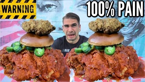 FLAMIN HOT SPICY CHICKEN SANDWICH CHALLENGE | Warning: Pain | Spicy Fried Chicken