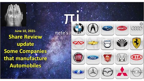 Car companies chart comparison selecting which to trade shares June 10 2021