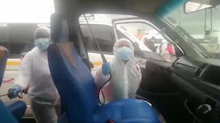 SOUTH AFRICA - Cape Town (Video) Site C Taxi Rank Disinfecting Edited Video (Vmt)