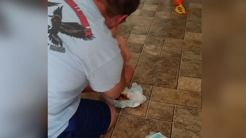Dad Falls For The Brownie In The Diaper Prank