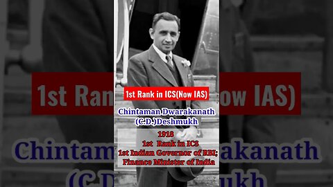 1st Indian RBI Governor ❓1st Rank in ICS(Now IAS) 1918| #shortsvideo #viral #upsc #shorts