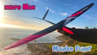 Micro Max 1.15M RC slope soaring glider. Maiden Flight.