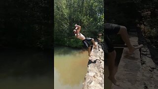 Impromptu flips into water while adventuring with Chris Romrell