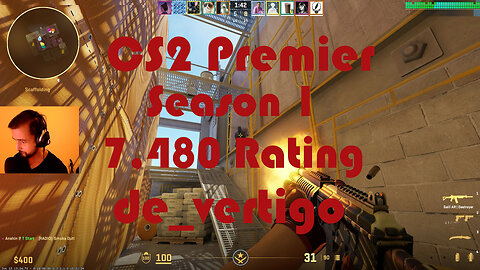 CS2 Premier Matchmaking - Season 1 - 7,480 Rating - de_vertigo