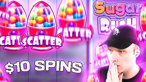 DOING INSANE HIGH ROLLER SPINS ON SUGAR RUSH! (crazy)