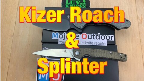 Kizer Splinter & Roach micarta flippers / Mojave Outdoor Exclusives