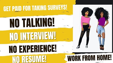 Get Paid For Taking Surveys No Talking No Interview No Experience No Resume Best Side Hustle 2023
