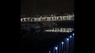 Holiday lights at the harbor