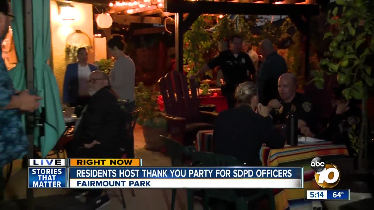 Fairmount Park residents host thank you party for SDPD