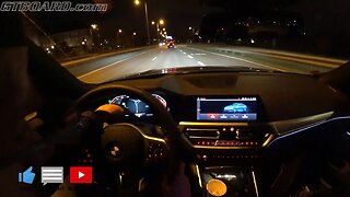 POV G20 BMW 330i Passive NIGHT driving home with family SEMI AUTONOMOUS driving