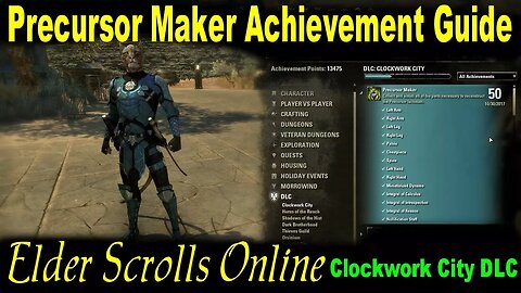 ESO Precursor Maker Achievement Guide Clockwork City DLC [Parts Locations]