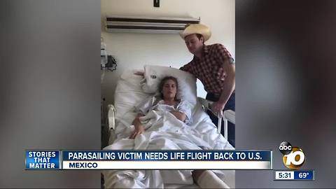 San Diego woman injured parasailing needs life flight out of Mexico