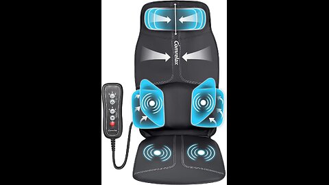 Vibration Back Massager with Adjustable Neck Pillow, Massage Chair Pad for Neck Waist Hips Thighs