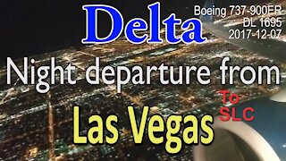 Stunning night takeoff by Delta flight DL1695 from Las Vegas airport