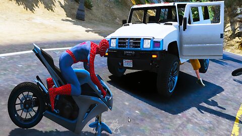 GTA V : Spiderman Dangerous stunts on bike with winfrey gaming EPS. 20