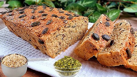 I make this healthy bread every day! Easy recipe with oats and yogurt in 5 minutes. Gluten free!