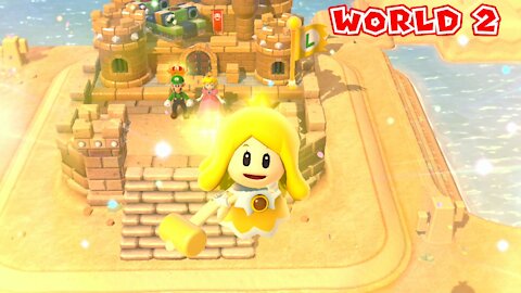 Super Mario 3D World - 2 Player Gameplay - Part 2 World 2 - Nintendo Switch