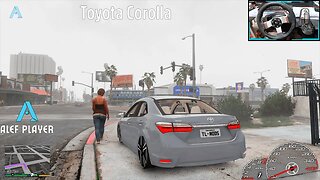 Toyota Corolla - GTA V | Andando em alta velocidade na cidade | Logitech g27 Gameplay