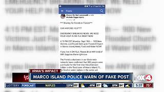 Marco Island Police give warning about fake Facebook post