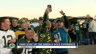 Fans soak up the green and gold experience at Lambeau Field