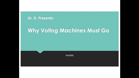 Why Voting Machines Must Go