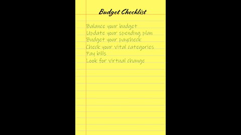 Budget Checklist