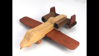 Handmade Wood Toy Airplane Modeled After The A-10 Thunderbolt II aka Warthog 1159406785