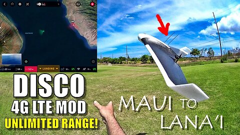 Parrot DISCO Unlimited Range! 4G LTE + Li-Ion Mod - 25 Mile MAUI to LANAI Manual Flight 😱😍