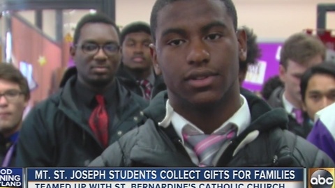 Mt. Saint Joseph students collect gifts for families