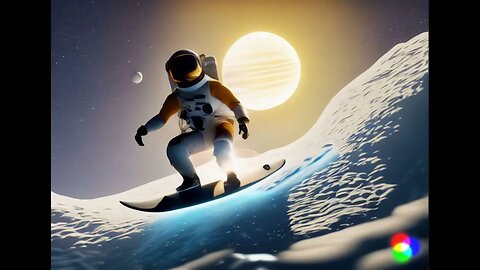 Space Surf - Astronauts Riding Cosmic Waves